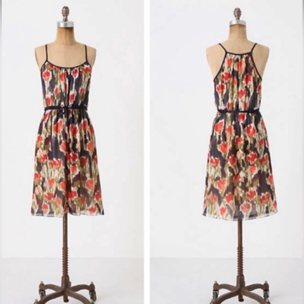 Moulinette Soeurs Pond Reflections Silk Dress Sz 6